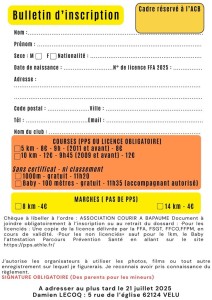 Bulletin inscription