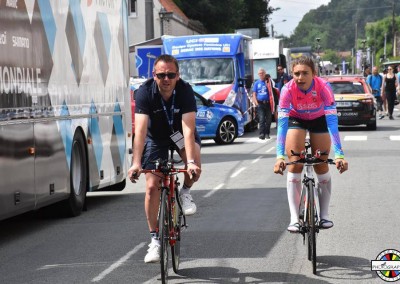 Avec Pauline Allin, récente lauréate des jeux de la francophonie. ici reco du Championnat de contre la montre à st omer