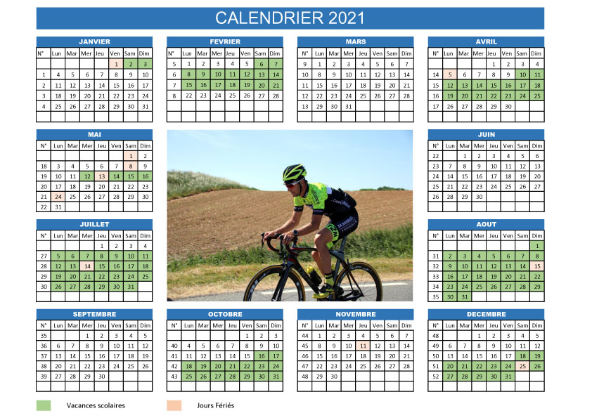 Calendrier personnalisé VELODOM